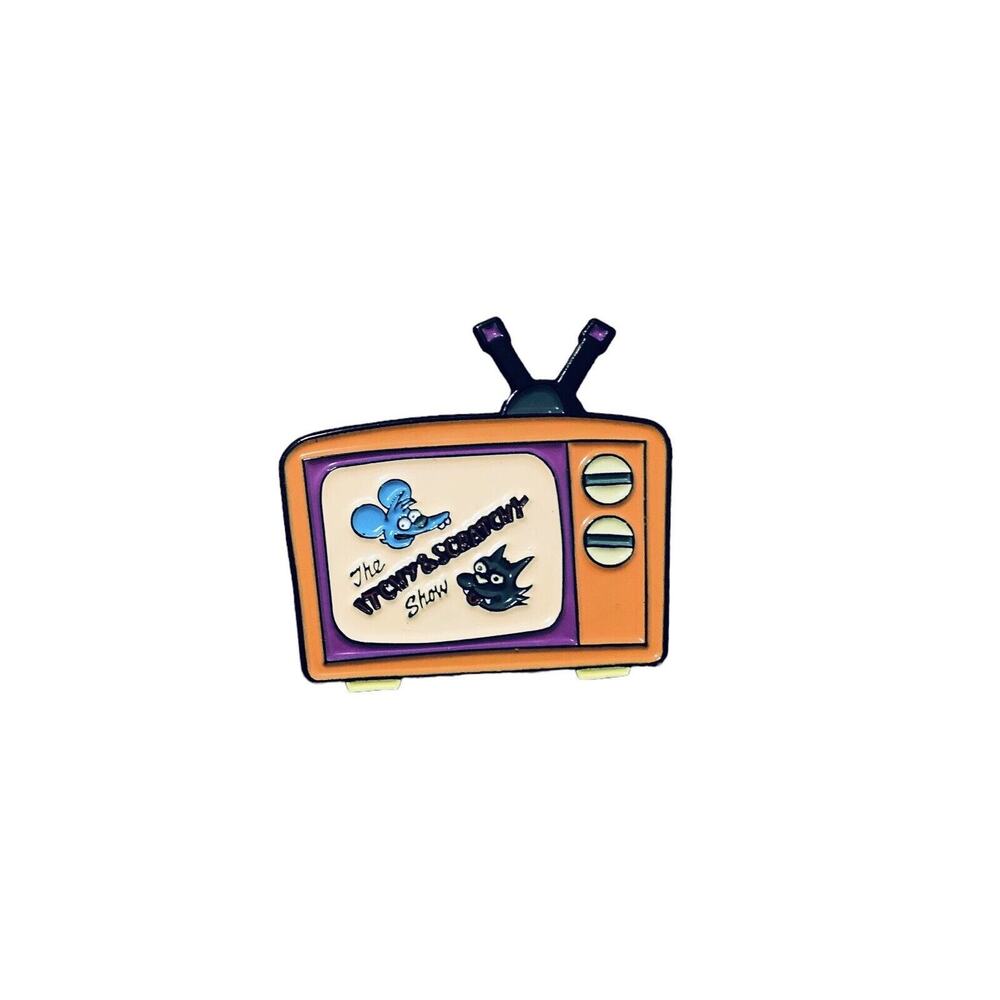 The Simpsons '90s Cartoon TV Show Itchy and Scratchy Enamel Lapel Pin Brooch